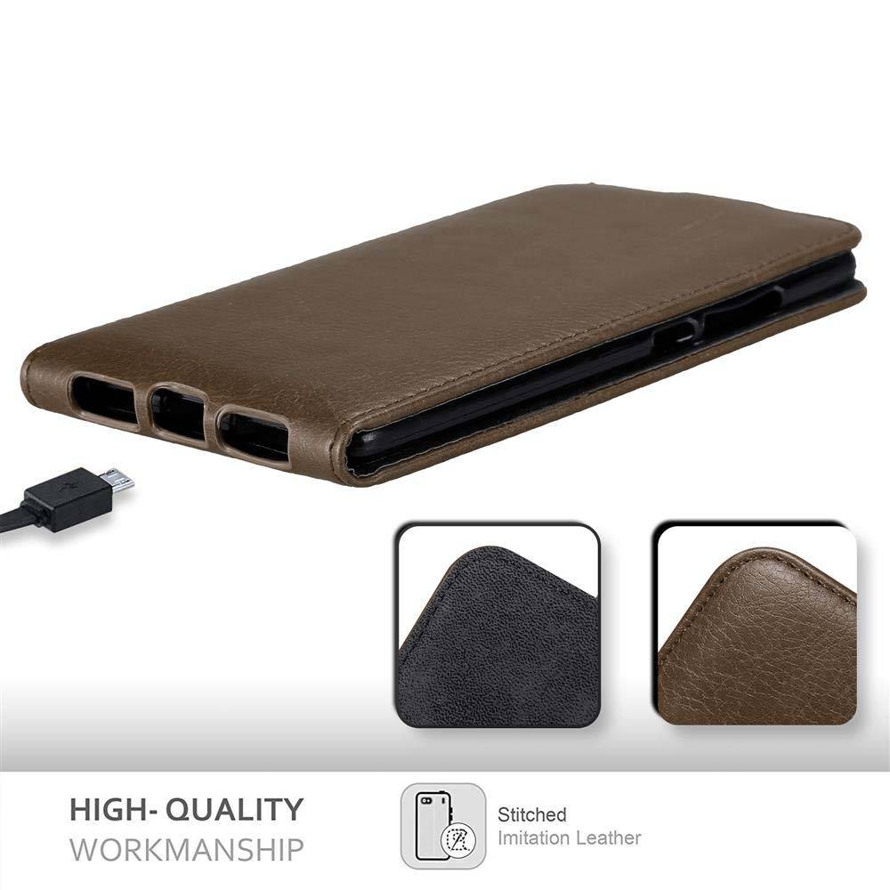 Cadorabo Hülle für Huawei MATE S Schutz Hülle in Braun Flip Etui Handyhülle Case Cover