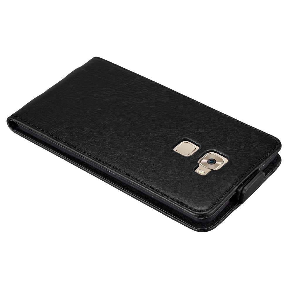 Cadorabo Hülle für Huawei MATE S Schutz Hülle in Schwarz Flip Etui Handyhülle Case Cover