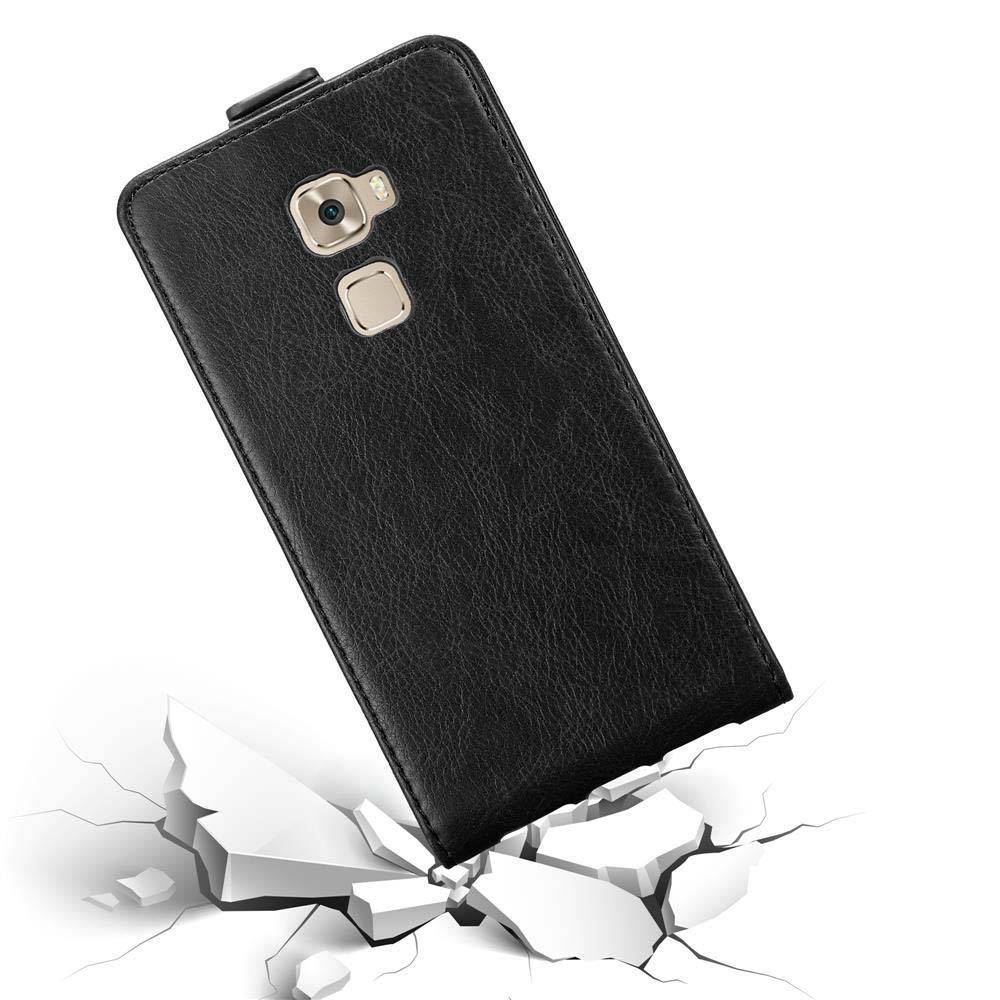 Cadorabo Hülle für Huawei MATE S Schutz Hülle in Schwarz Flip Etui Handyhülle Case Cover