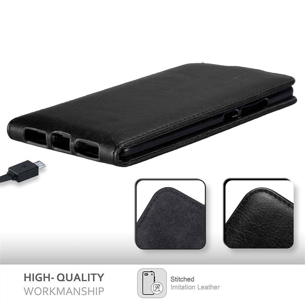 Cadorabo Hülle für Huawei MATE S Schutz Hülle in Schwarz Flip Etui Handyhülle Case Cover