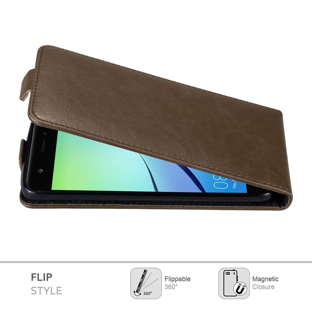 Cadorabo Hülle für Huawei NOVA Schutz Hülle in Braun Flip Etui Handyhülle Case Cover