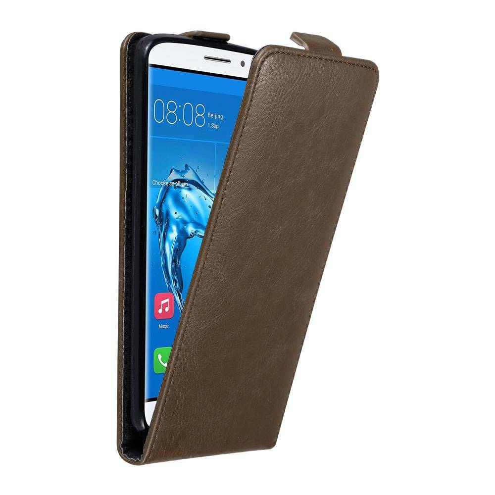 Cadorabo Hülle für Huawei NOVA PLUS Schutz Hülle in Braun Flip Etui Handyhülle Case Cover