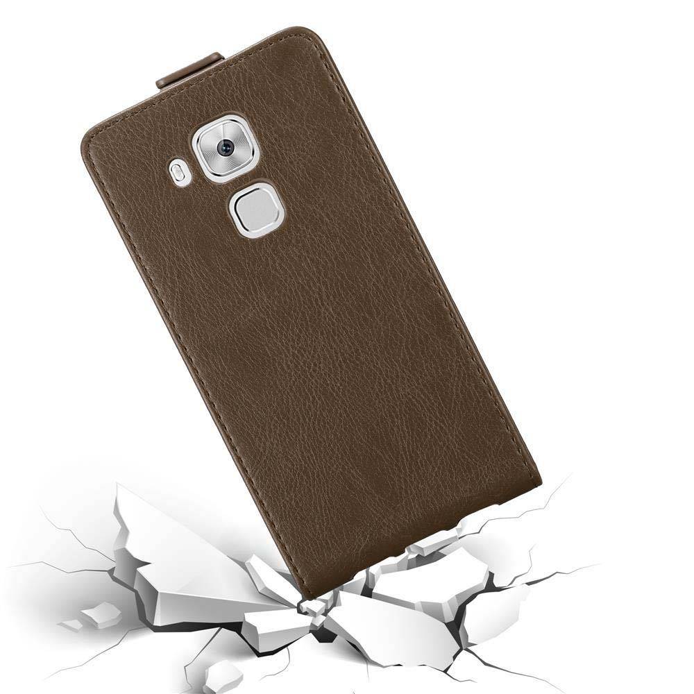 Cadorabo Hülle für Huawei NOVA PLUS Schutz Hülle in Braun Flip Etui Handyhülle Case Cover