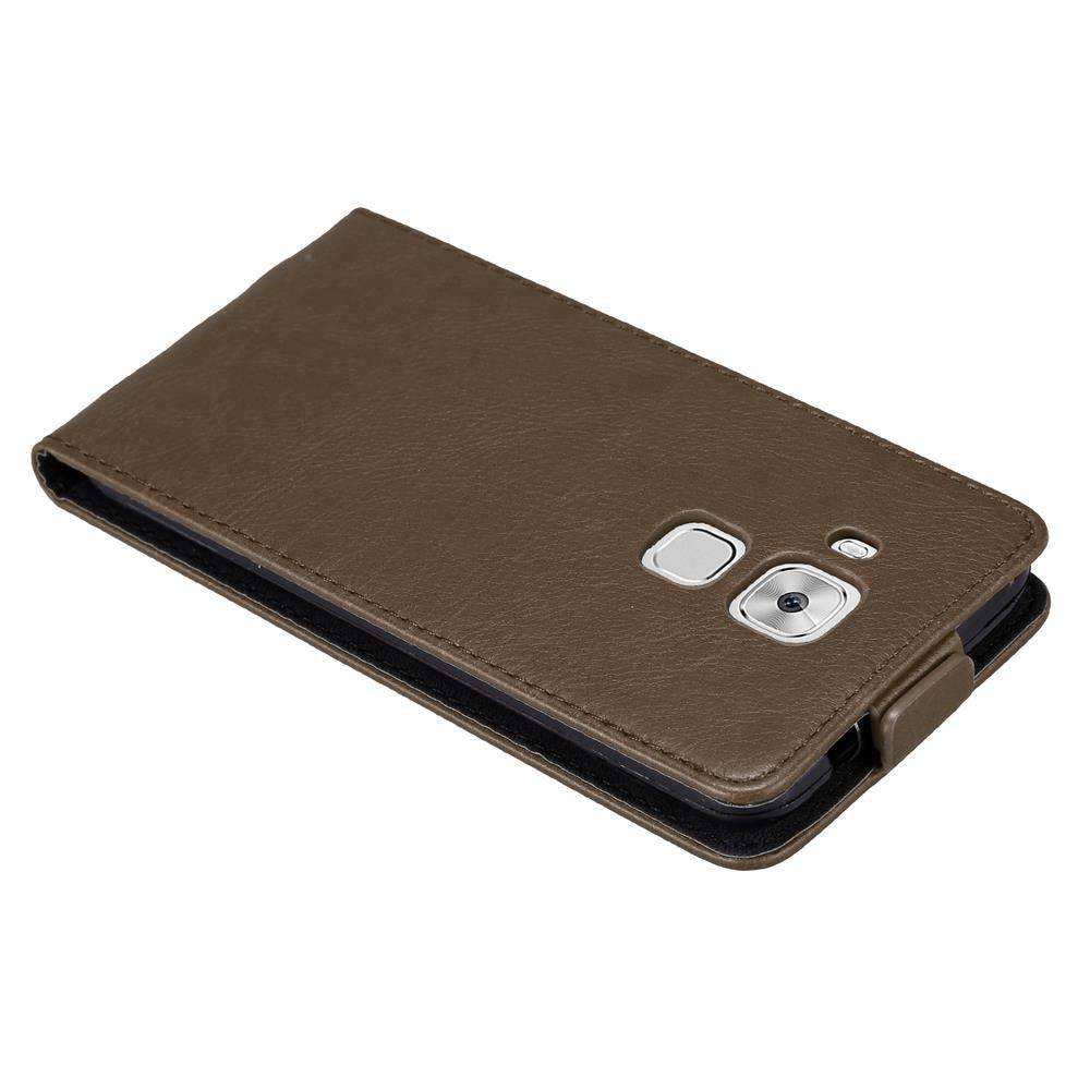 Cadorabo Hülle für Huawei NOVA PLUS Schutz Hülle in Braun Flip Etui Handyhülle Case Cover