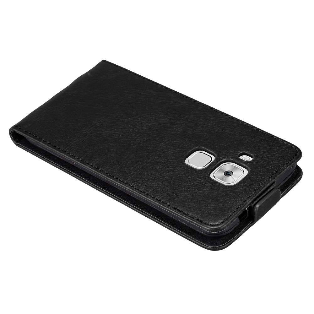 Cadorabo Hülle für Huawei NOVA PLUS Schutz Hülle in Schwarz Flip Etui Handyhülle Case Cover
