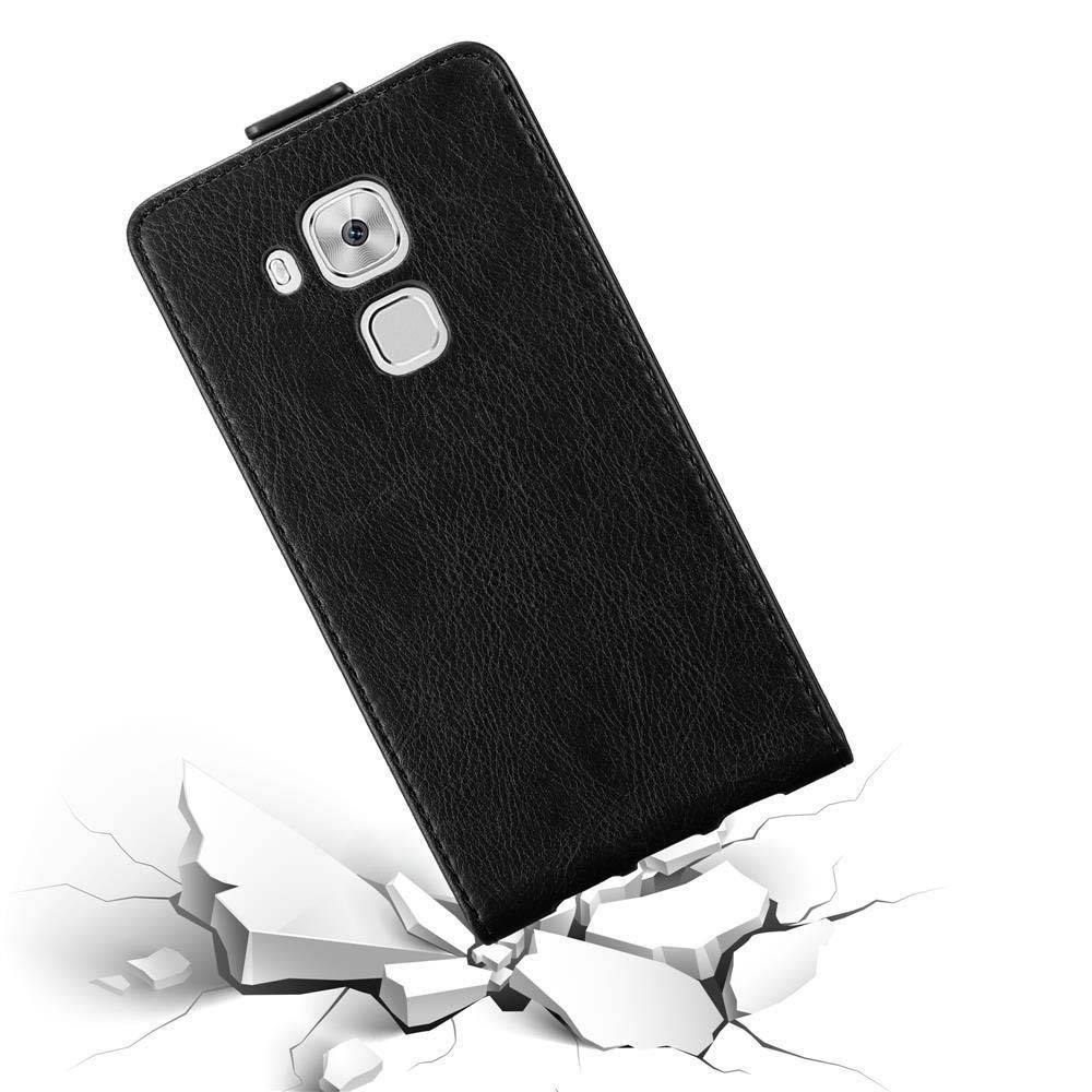 Cadorabo Hülle für Huawei NOVA PLUS Schutz Hülle in Schwarz Flip Etui Handyhülle Case Cover