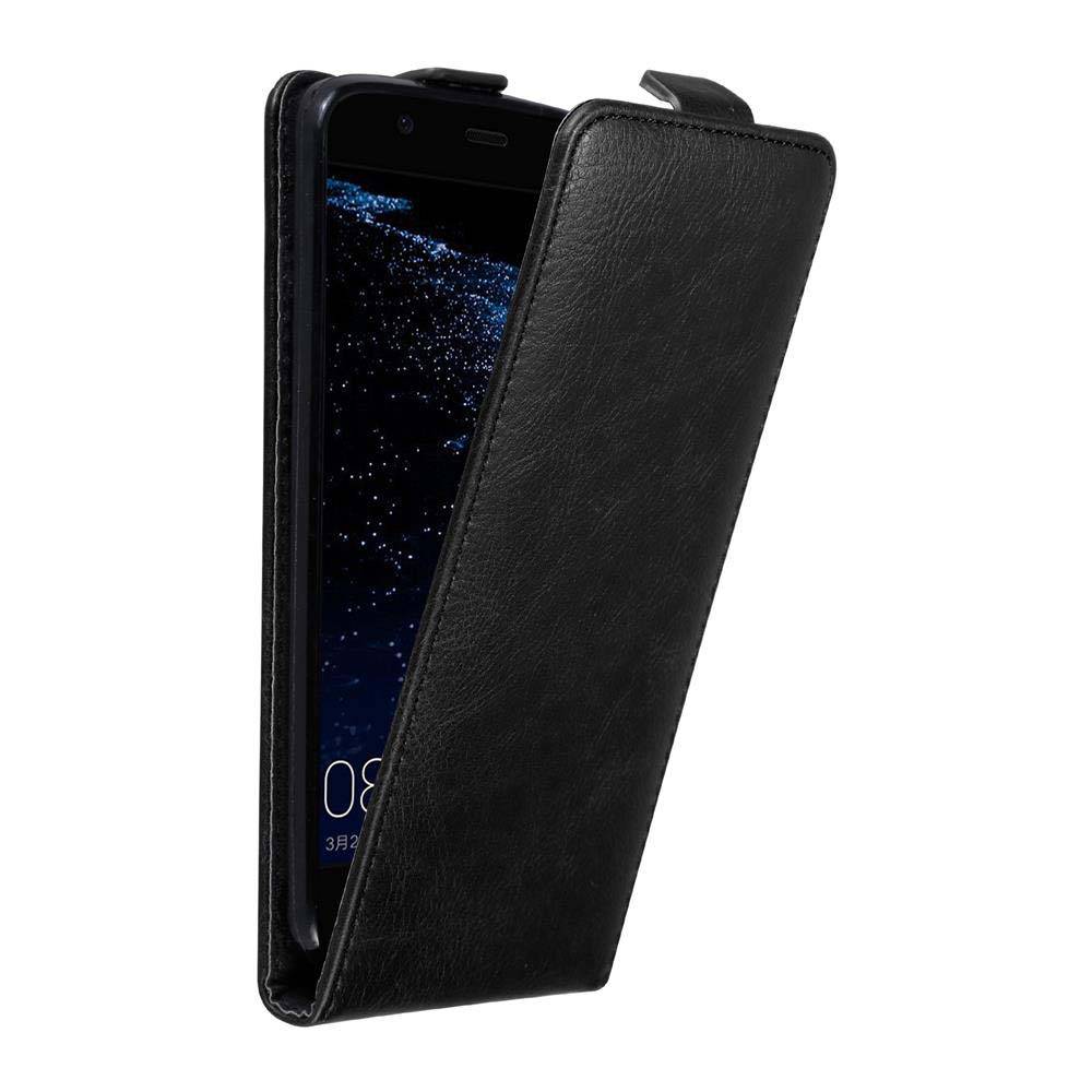 Cadorabo Hülle für Huawei P10 Schutz Hülle in Schwarz Flip Etui Handyhülle Case Cover
