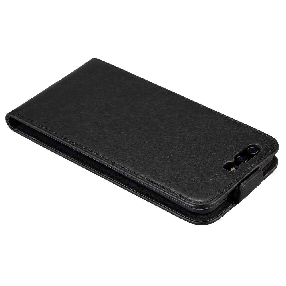Cadorabo Hülle für Huawei P10 Schutz Hülle in Schwarz Flip Etui Handyhülle Case Cover
