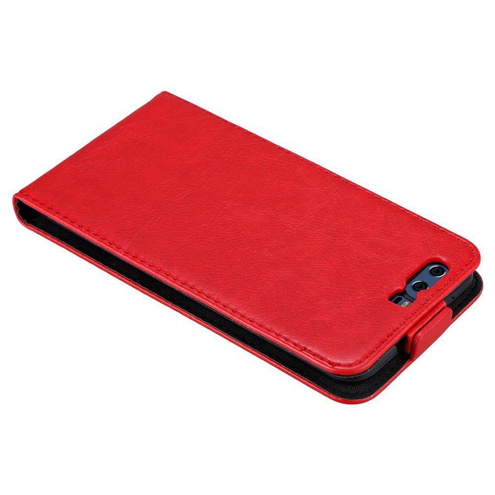 Cadorabo Hülle für Huawei P10 PLUS Schutz Hülle in Rot Flip Etui Handyhülle Case Cover
