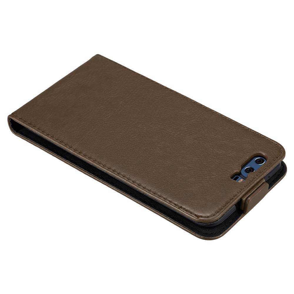 Cadorabo Hülle für Huawei P10 PLUS Schutz Hülle in Braun Flip Etui Handyhülle Case Cover
