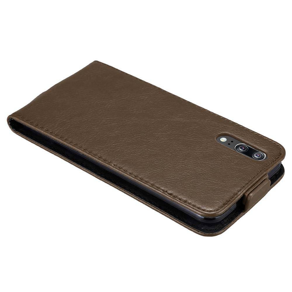 Cadorabo Hülle für Huawei P20 Schutz Hülle in Braun Flip Etui Handyhülle Case Cover