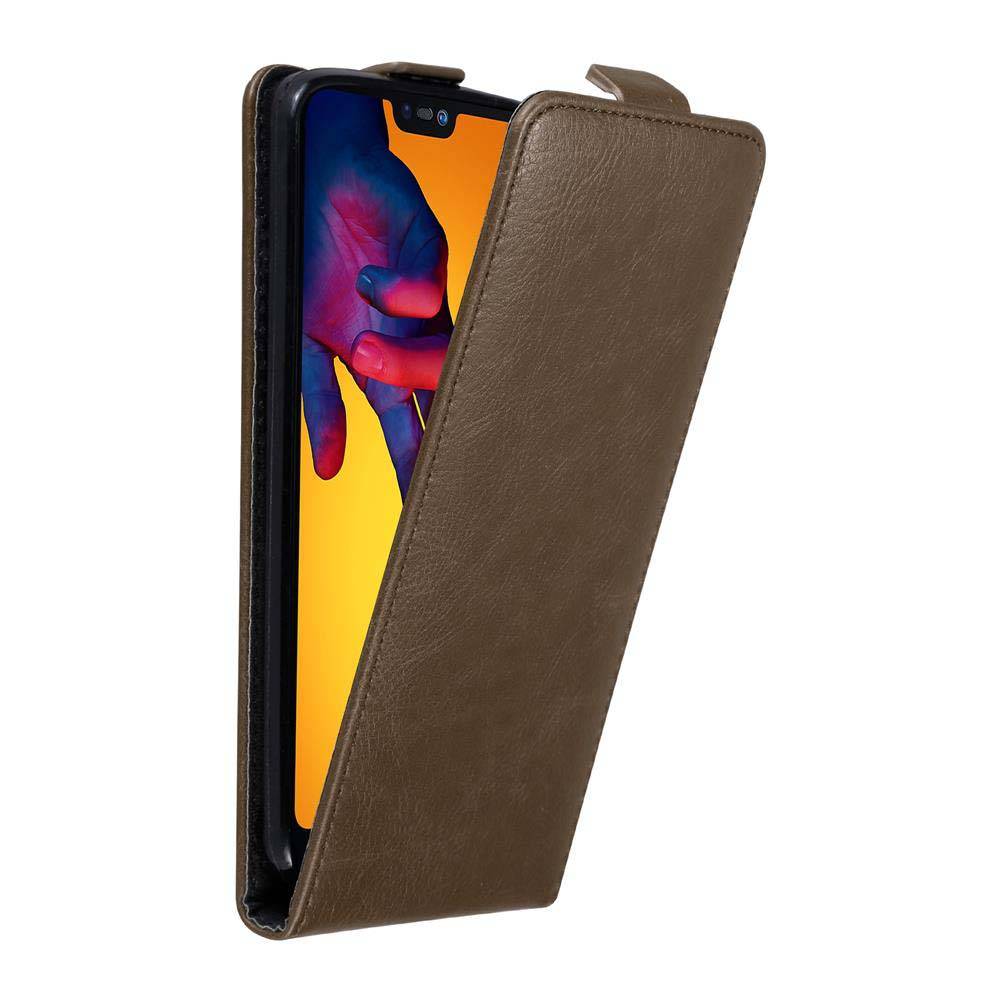 Cadorabo Hülle für Huawei P20 LITE 2018 / NOVA 3E Schutz Hülle in Braun Flip Etui Handyhülle Case Cover