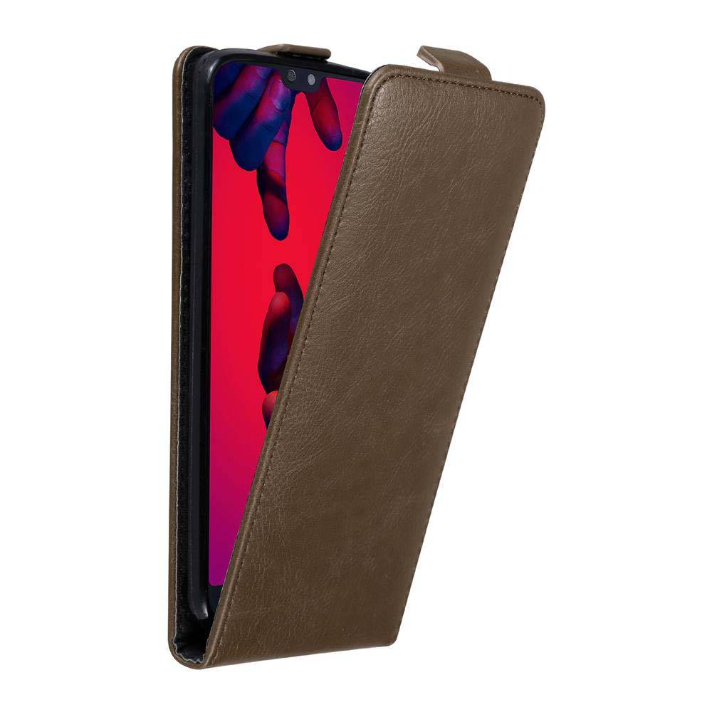 Cadorabo Hülle für Huawei P20 PRO / P20 PLUS Schutz Hülle in Braun Flip Etui Handyhülle Case Cover