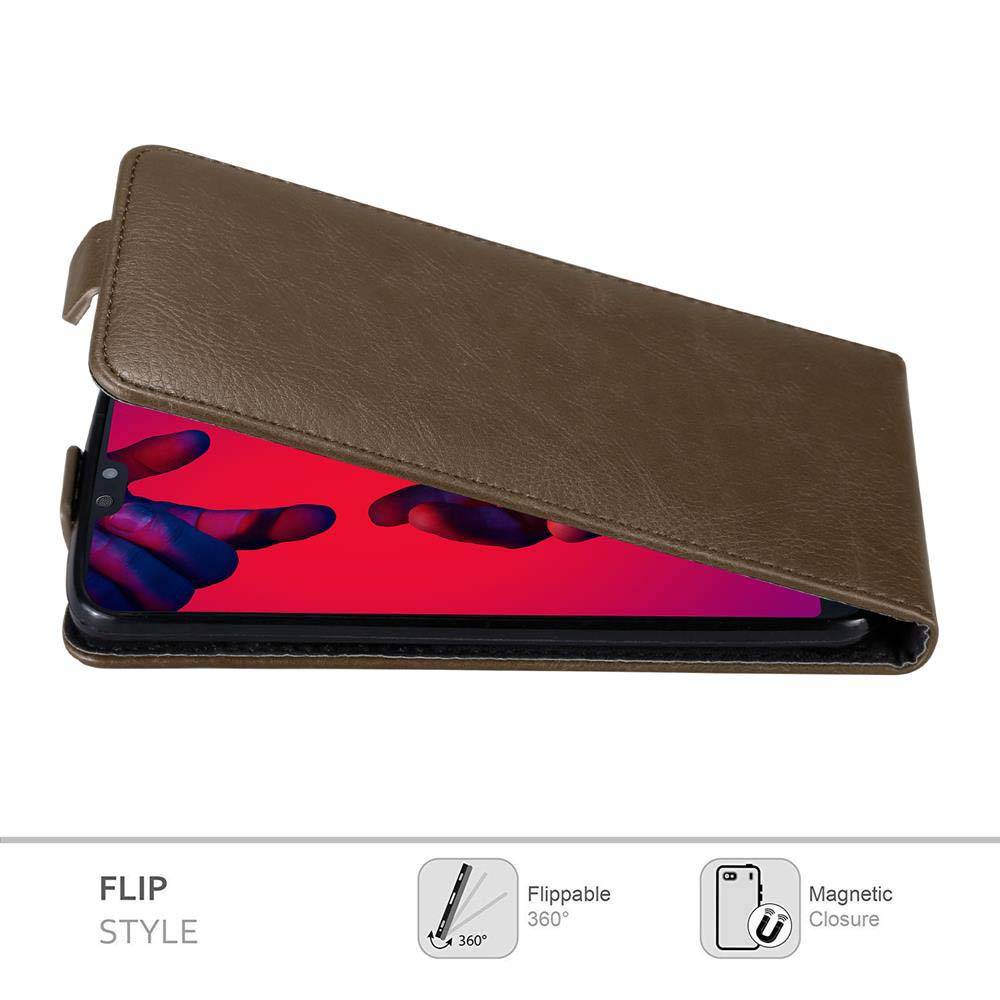 Cadorabo Hülle für Huawei P20 PRO / P20 PLUS Schutz Hülle in Braun Flip Etui Handyhülle Case Cover
