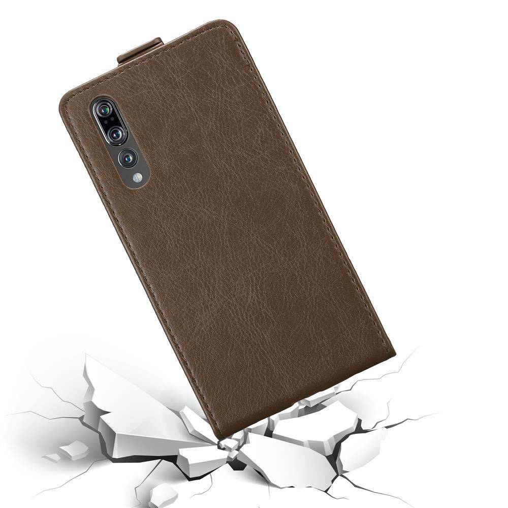 Cadorabo Hülle für Huawei P20 PRO / P20 PLUS Schutz Hülle in Braun Flip Etui Handyhülle Case Cover