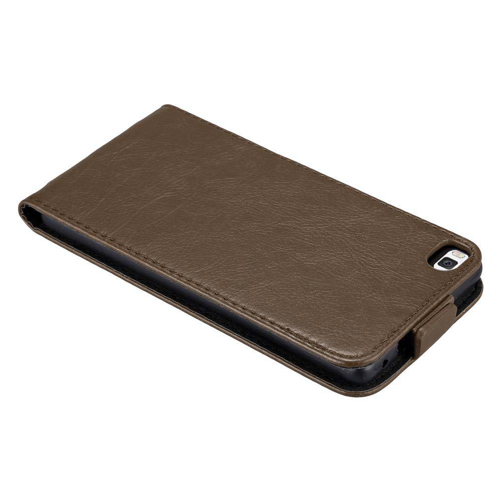 Cadorabo Hülle für Huawei P8 Schutz Hülle in Braun Flip Etui Handyhülle Case Cover