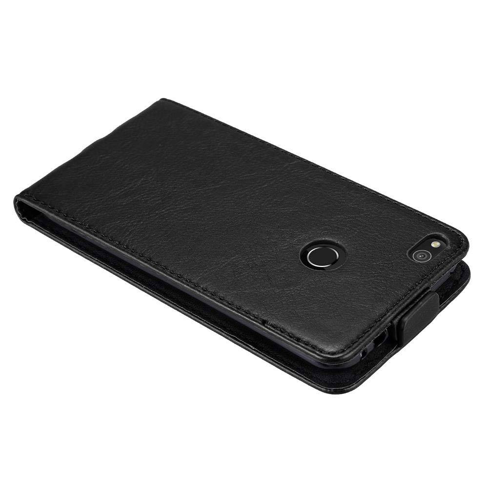Cadorabo Hülle für Huawei P8 LITE 2017 / P9 LITE 2017 Schutz Hülle in Schwarz Flip Etui Handyhülle Case Cover