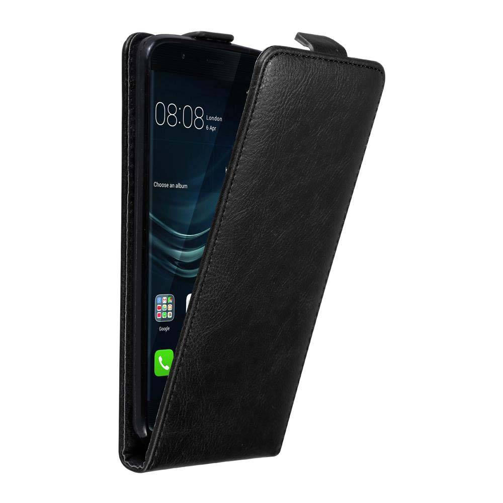 Cadorabo Hülle für Huawei P9 Schutz Hülle in Schwarz Flip Etui Handyhülle Case Cover
