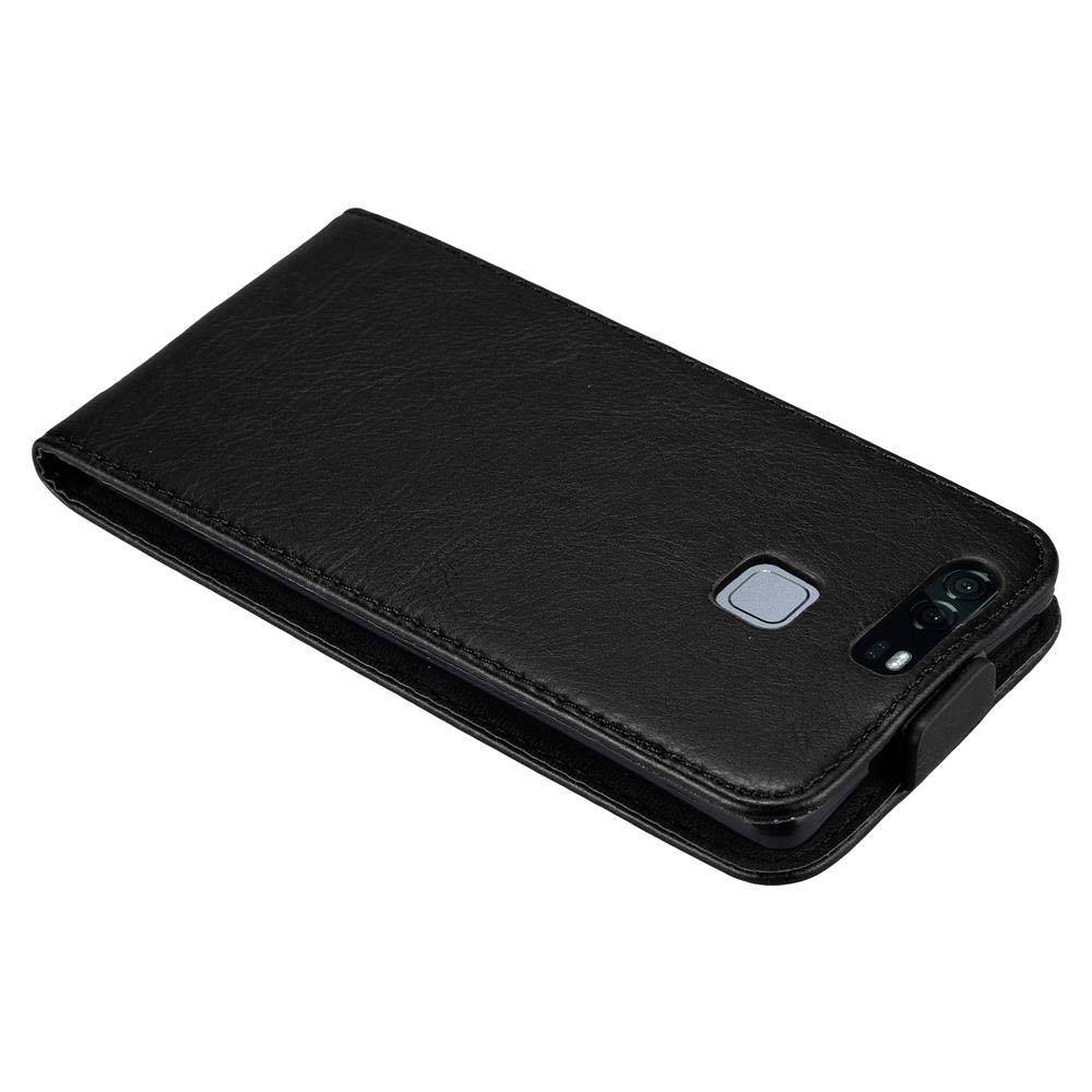 Cadorabo Hülle für Huawei P9 Schutz Hülle in Schwarz Flip Etui Handyhülle Case Cover