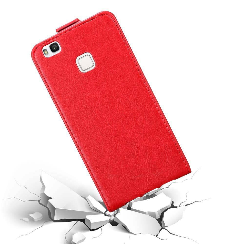 Cadorabo Hülle für Huawei P9 LITE 2016 / G9 LITE Schutz Hülle in Rot Flip Etui Handyhülle Case Cover