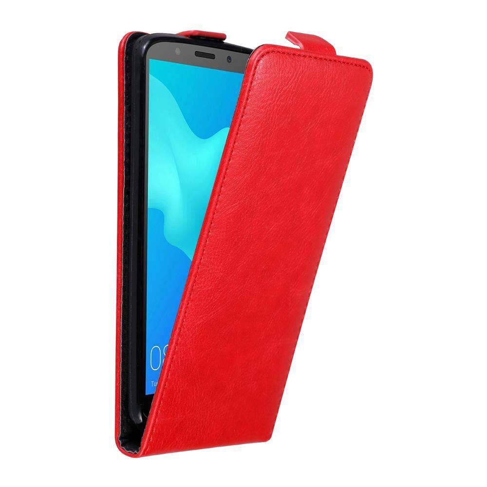Cadorabo Hülle für Honor 7S / Huawei Y5 2018 Schutz Hülle in Rot Flip Etui Handyhülle Case Cover