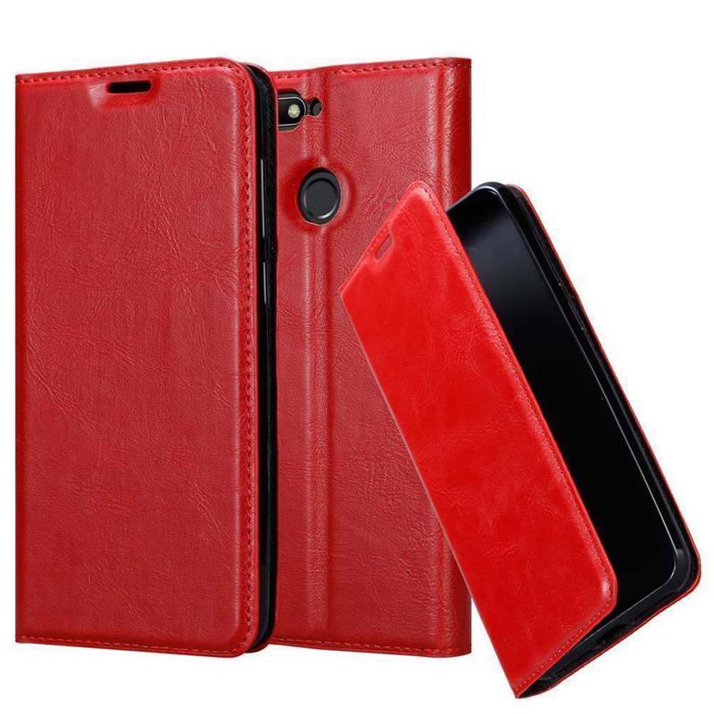 Cadorabo Hülle für Huawei Y6 PRIME Schutz Hülle in Rot Handyhülle Etui Case Cover Magnetverschluss