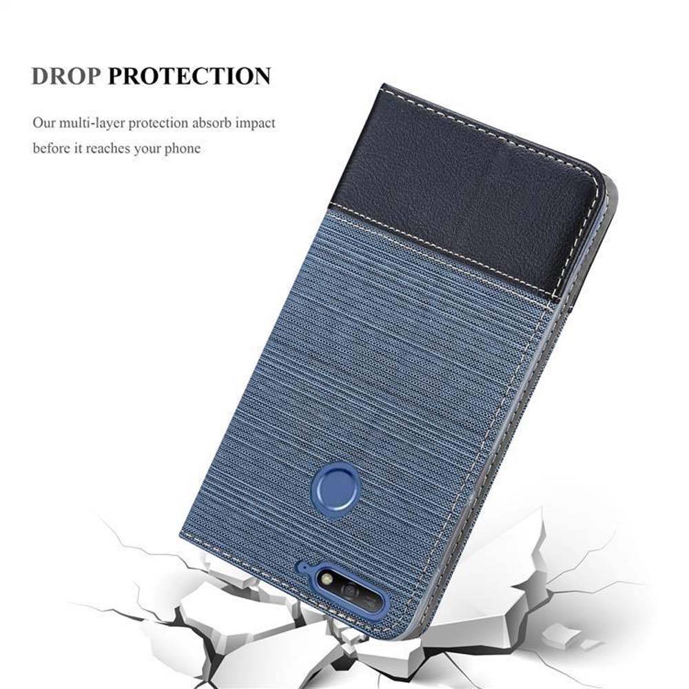 Cadorabo Hülle für Huawei Y6 PRIME Schutzhülle in Blau Handy Hülle Etui Book Case Cover