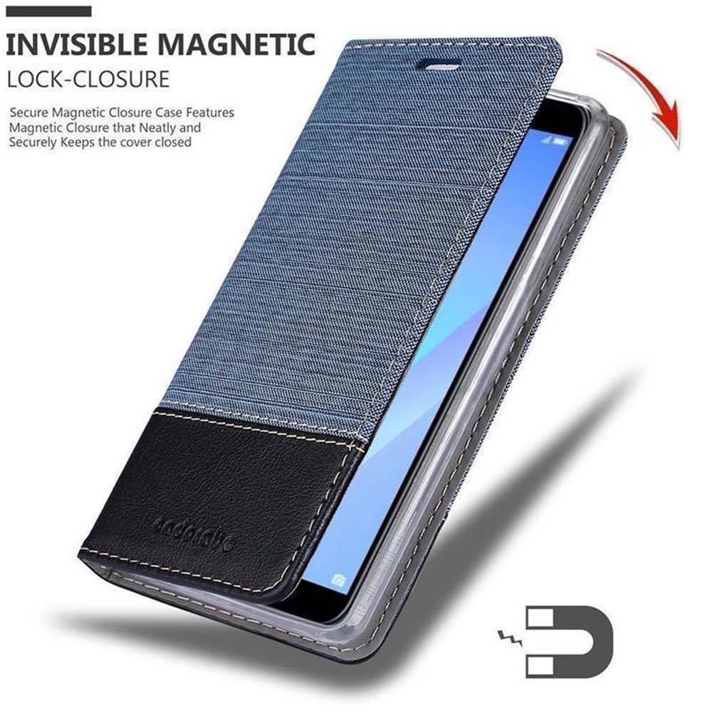 Cadorabo Hülle für Huawei Y6 PRIME Schutzhülle in Blau Handy Hülle Etui Book Case Cover