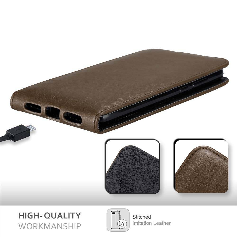 Cadorabo Hülle für Honor 7A / Huawei Y6 PRIME 2018 Schutz Hülle in Braun Flip Etui Handyhülle Case Cover