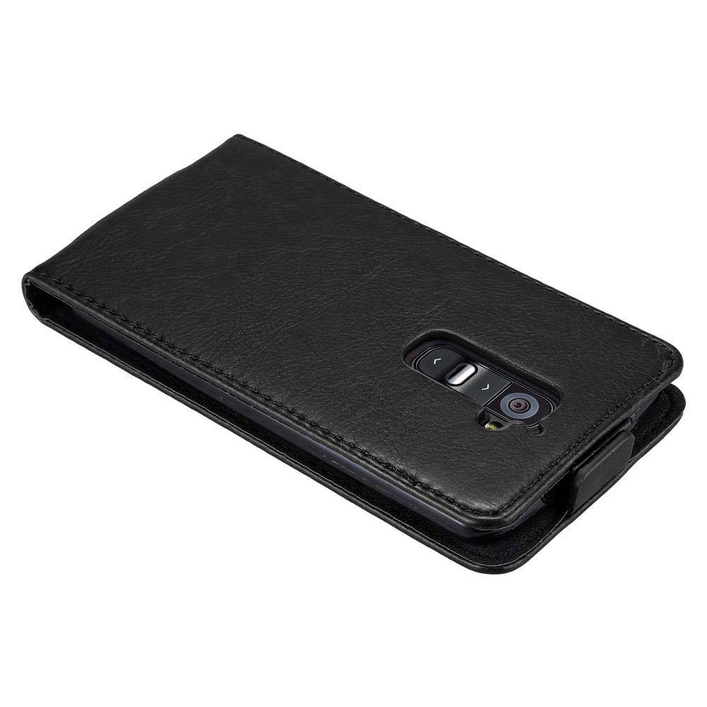 Cadorabo Hülle für LG G2 Schutz Hülle in Schwarz Flip Etui Handyhülle Case Cover