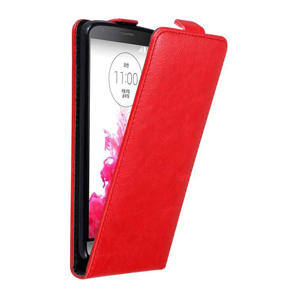 Cadorabo Hülle für LG G3 Schutz Hülle in Rot Flip Etui Handyhülle Case Cover