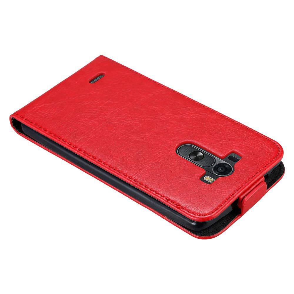 Cadorabo Hülle für LG G3 Schutz Hülle in Rot Flip Etui Handyhülle Case Cover