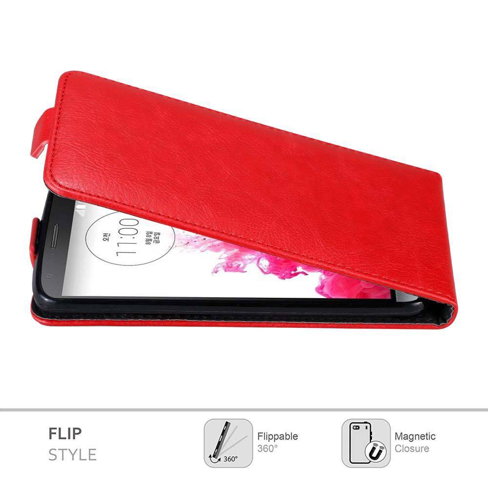 Cadorabo Hülle für LG G3 Schutz Hülle in Rot Flip Etui Handyhülle Case Cover