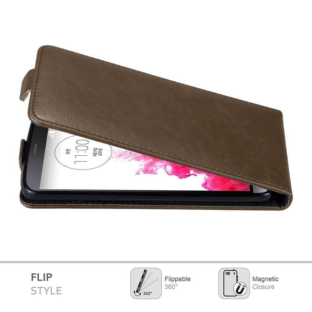 Cadorabo Hülle für LG G3 Schutz Hülle in Braun Flip Etui Handyhülle Case Cover