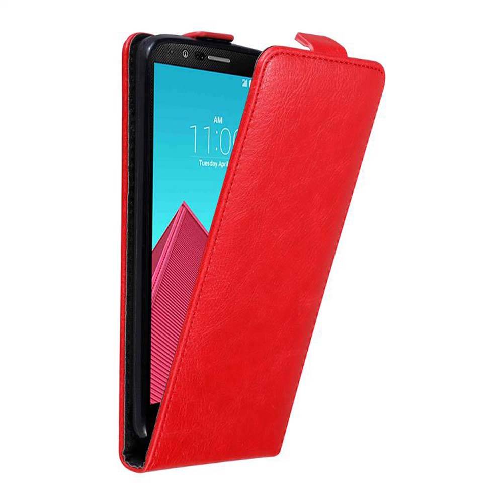 Cadorabo Hülle für LG G4 / G4 PLUS Schutz Hülle in Rot Flip Etui Handyhülle Case Cover
