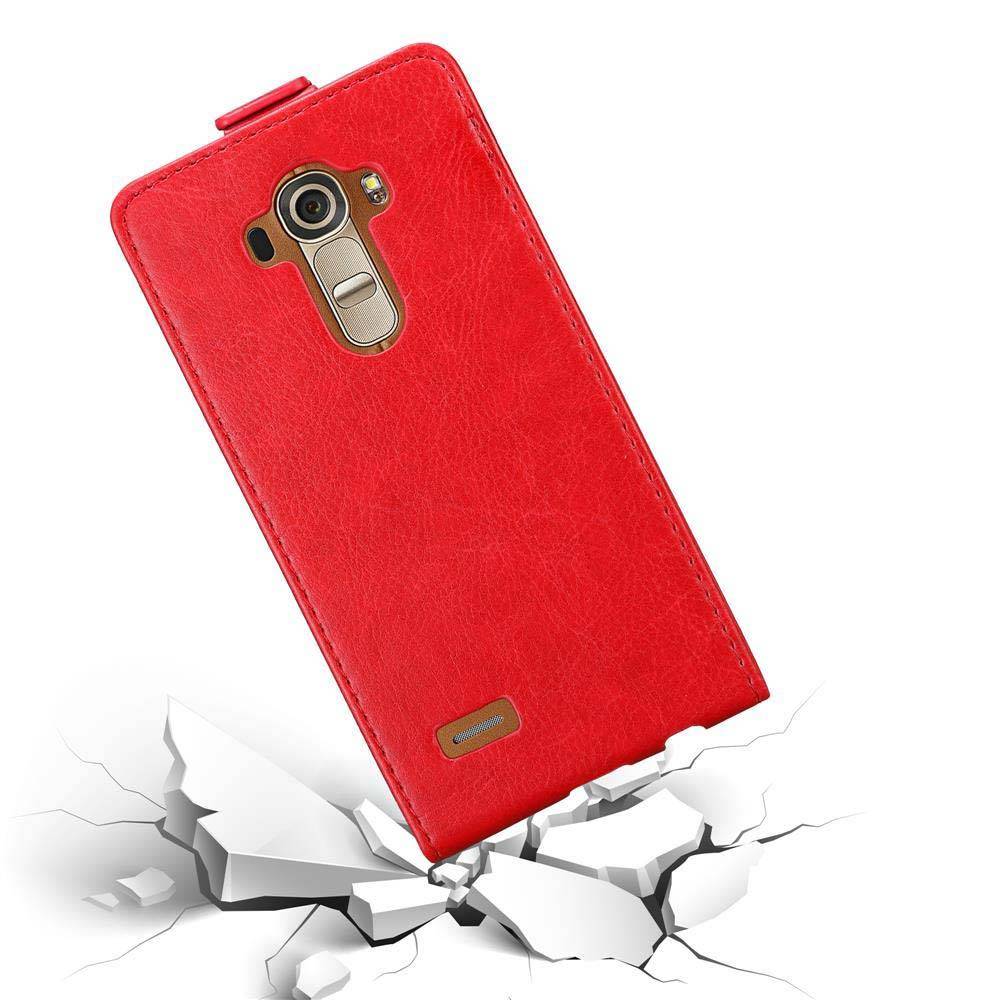 Cadorabo Hülle für LG G4 / G4 PLUS Schutz Hülle in Rot Flip Etui Handyhülle Case Cover