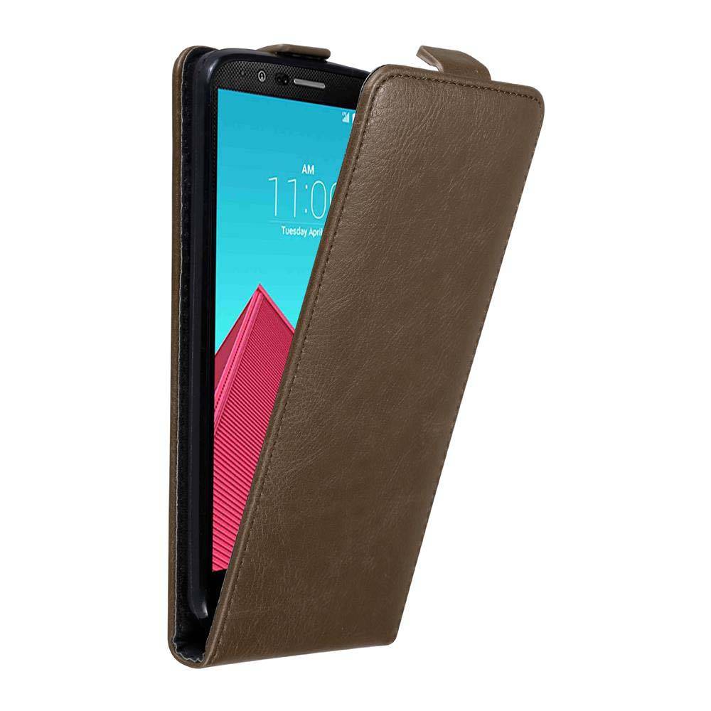 Cadorabo Hülle für LG G4 / G4 PLUS Schutz Hülle in Braun Flip Etui Handyhülle Case Cover