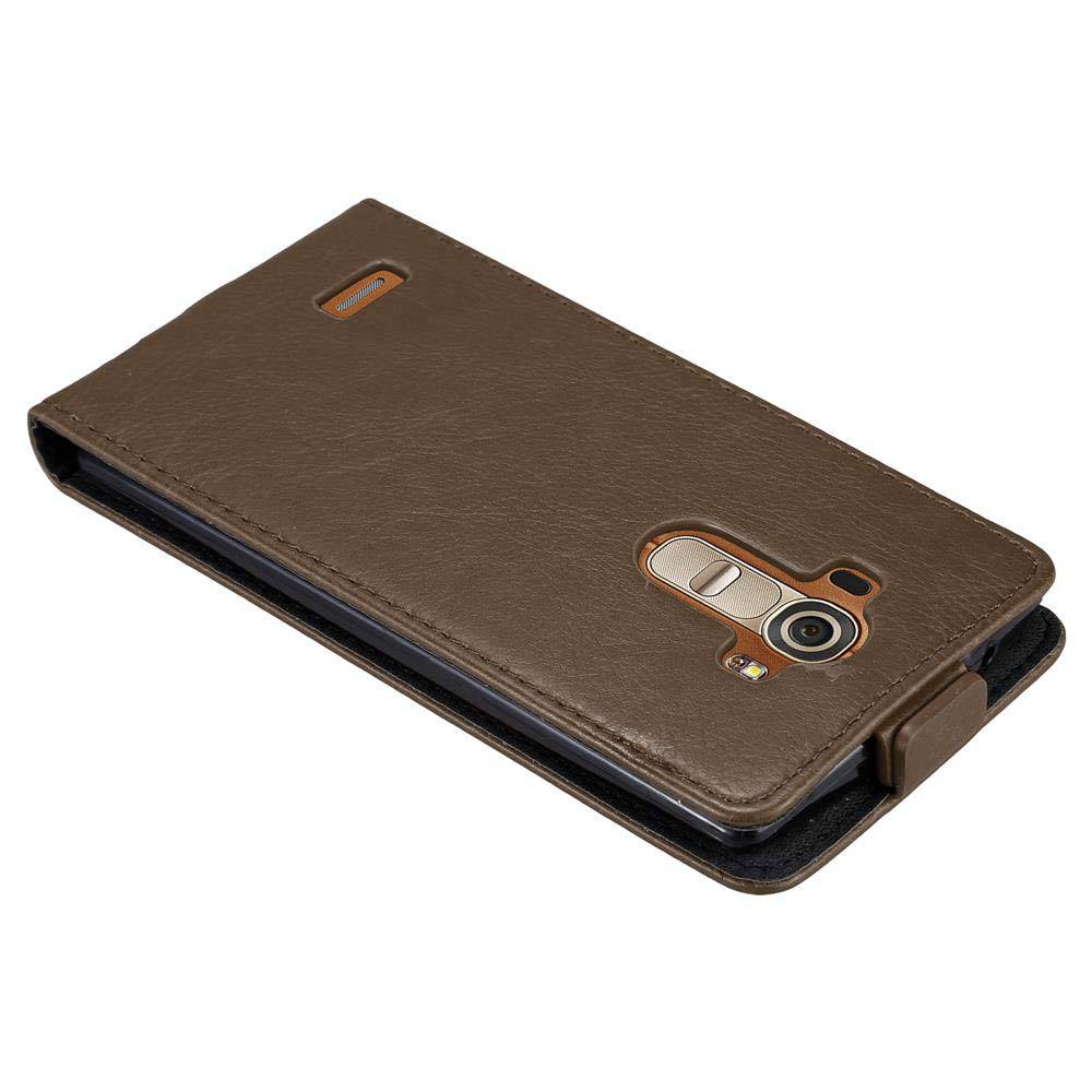 Cadorabo Hülle für LG G4 / G4 PLUS Schutz Hülle in Braun Flip Etui Handyhülle Case Cover