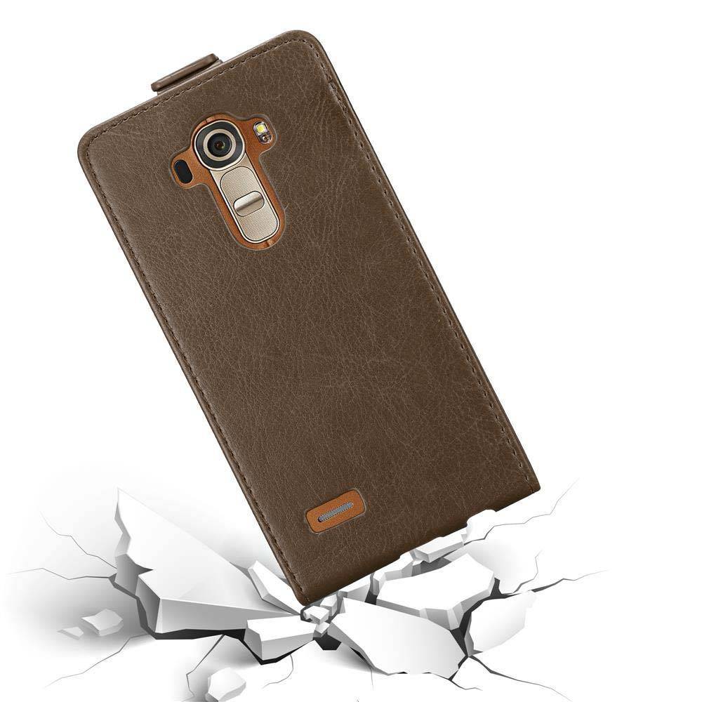 Cadorabo Hülle für LG G4 / G4 PLUS Schutz Hülle in Braun Flip Etui Handyhülle Case Cover