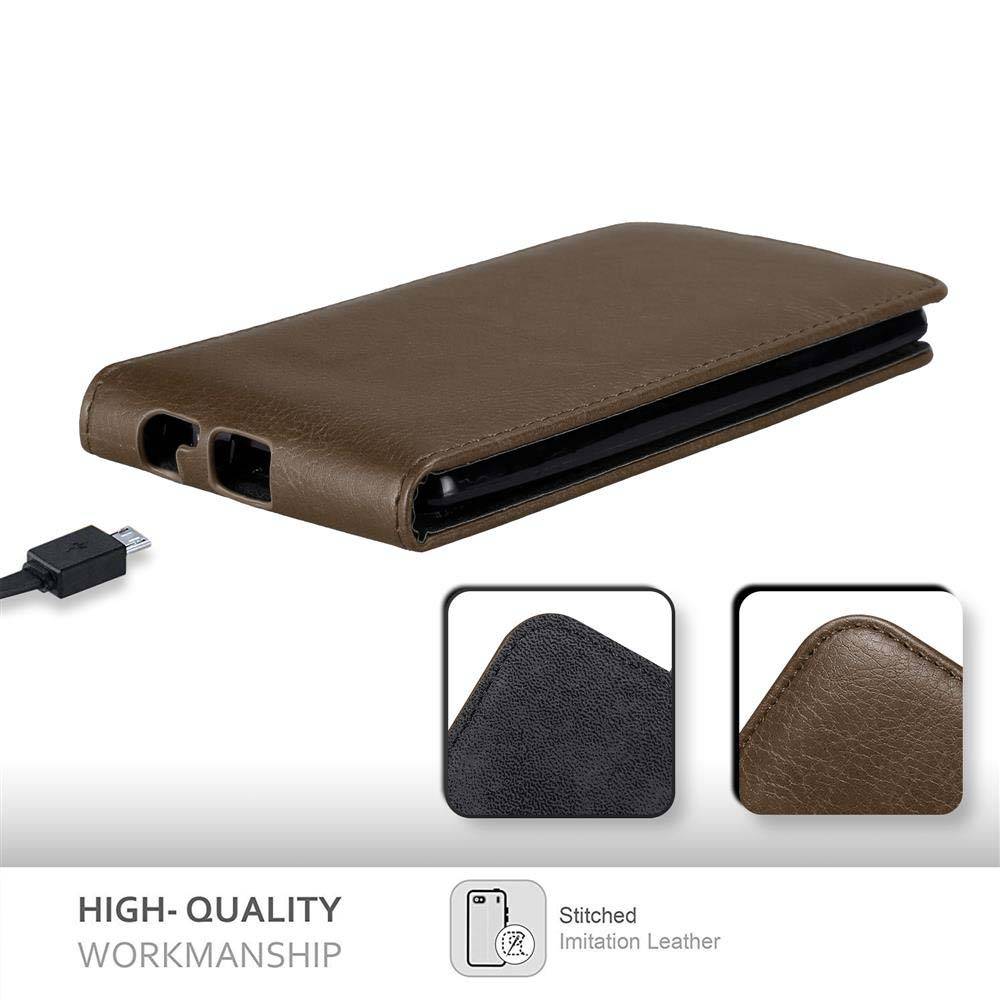 Cadorabo Hülle für LG G4 / G4 PLUS Schutz Hülle in Braun Flip Etui Handyhülle Case Cover