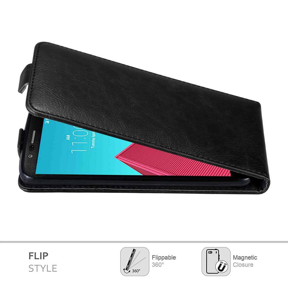 Cadorabo Hülle für LG G4 / G4 PLUS Schutz Hülle in Schwarz Flip Etui Handyhülle Case Cover