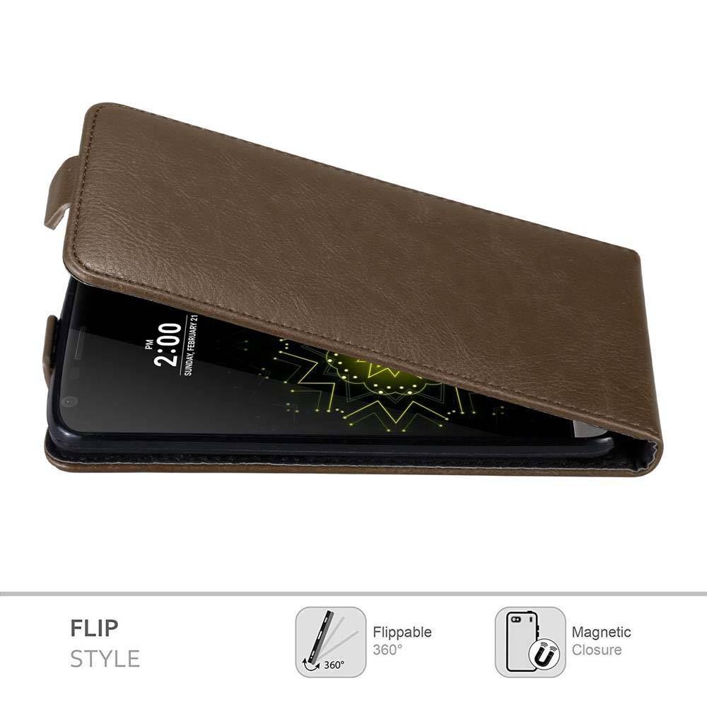 Cadorabo Hülle für LG G5 Schutz Hülle in Braun Flip Etui Handyhülle Case Cover