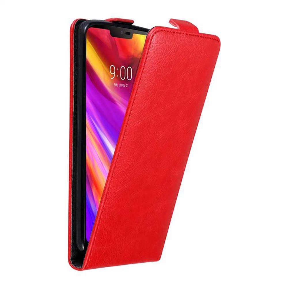 Cadorabo Hülle für LG G7 ThinQ / FIT / ONE Schutz Hülle in Rot Flip Etui Handyhülle Case Cover