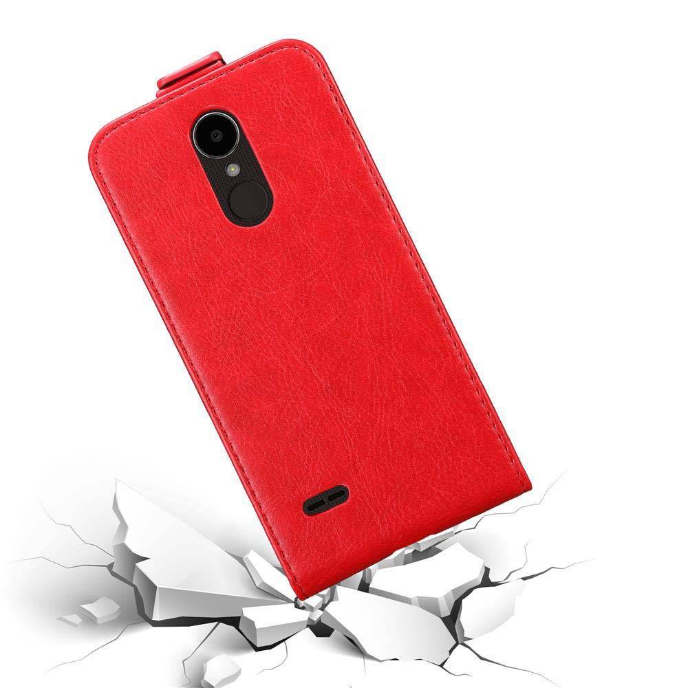 Cadorabo Hülle für LG K4 2017 Schutz Hülle in Rot Flip Etui Handyhülle Case Cover