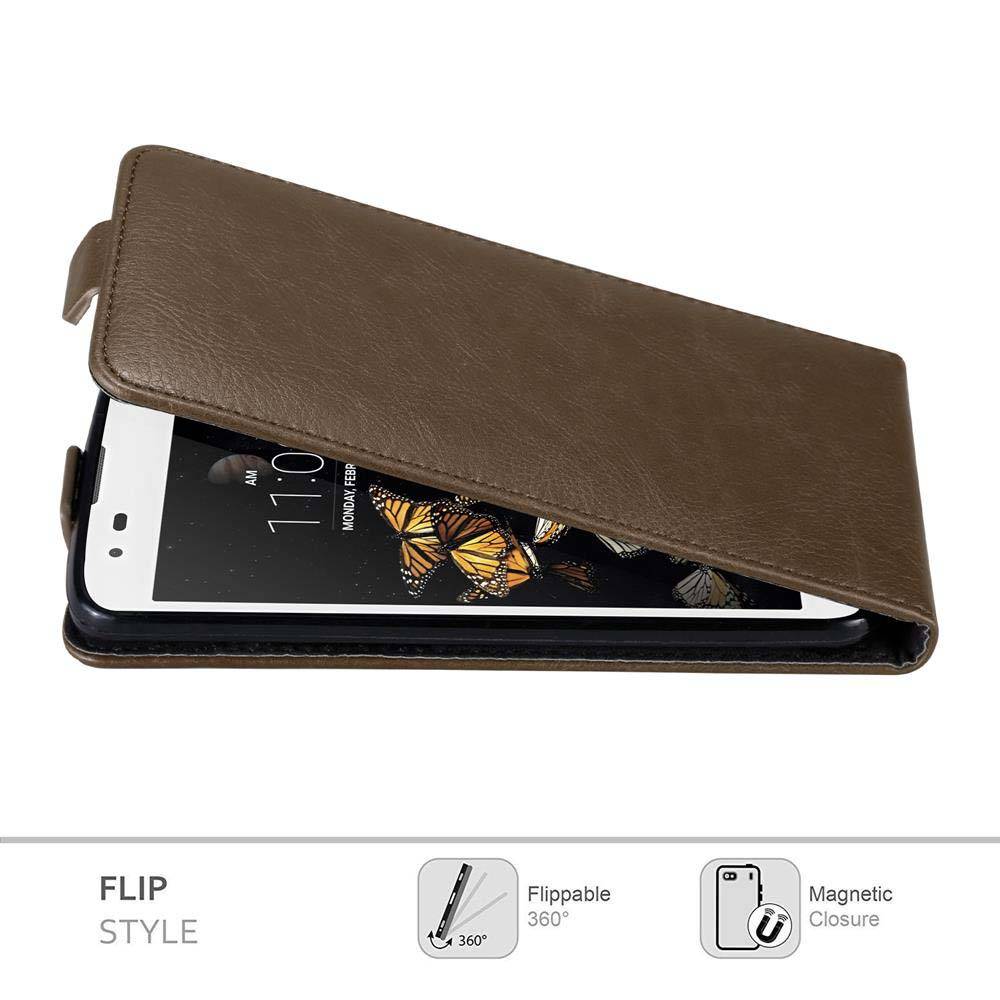 Cadorabo Hülle für LG K8 2016 Schutz Hülle in Braun Flip Etui Handyhülle Case Cover