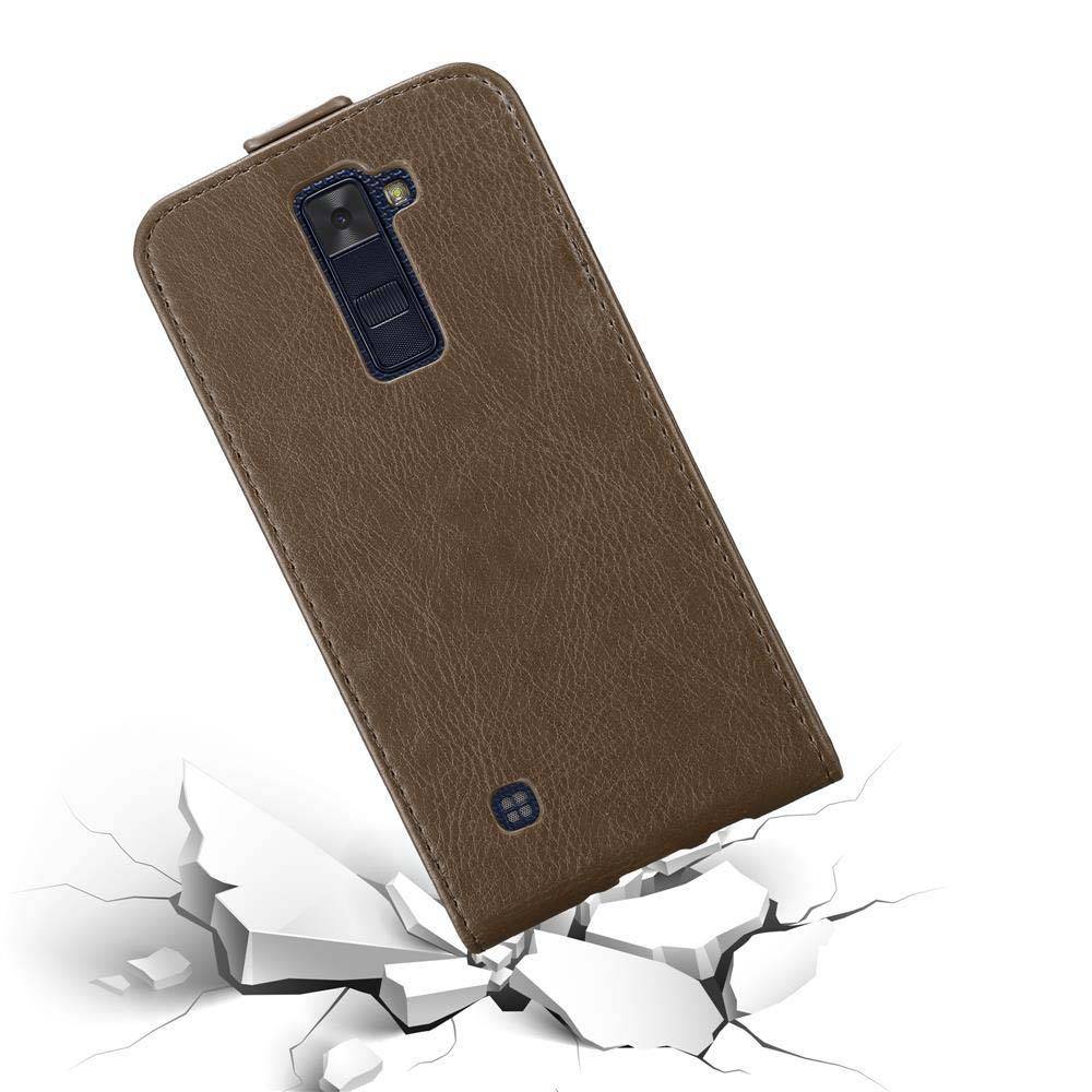 Cadorabo Hülle für LG K8 2016 Schutz Hülle in Braun Flip Etui Handyhülle Case Cover