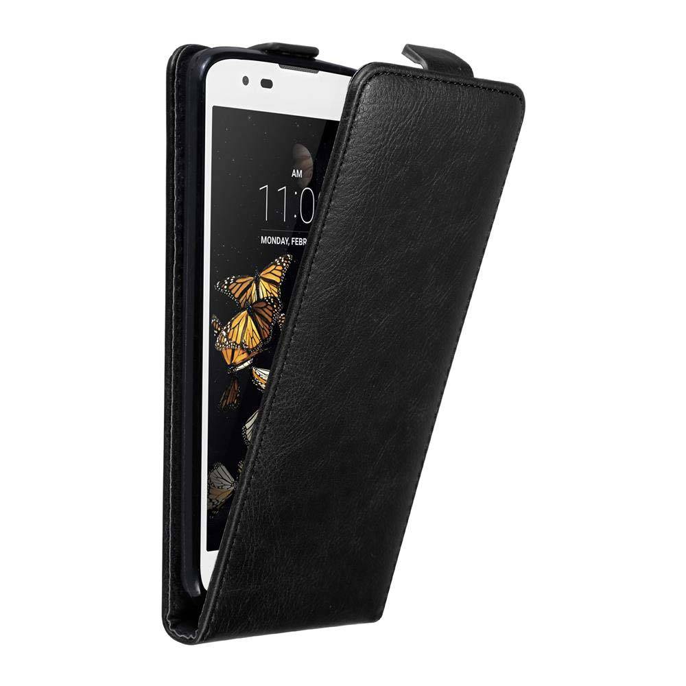 Cadorabo Hülle für LG K8 2016 Schutz Hülle in Schwarz Flip Etui Handyhülle Case Cover