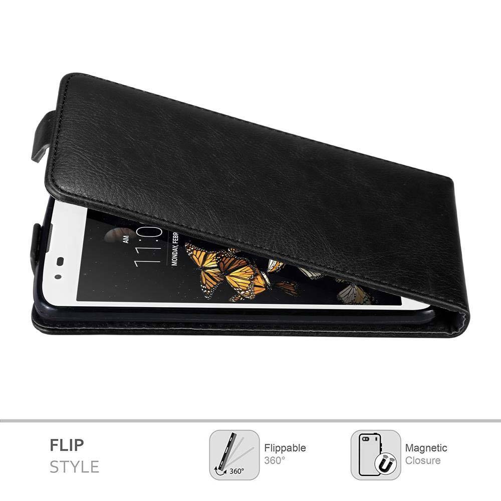 Cadorabo Hülle für LG K8 2016 Schutz Hülle in Schwarz Flip Etui Handyhülle Case Cover