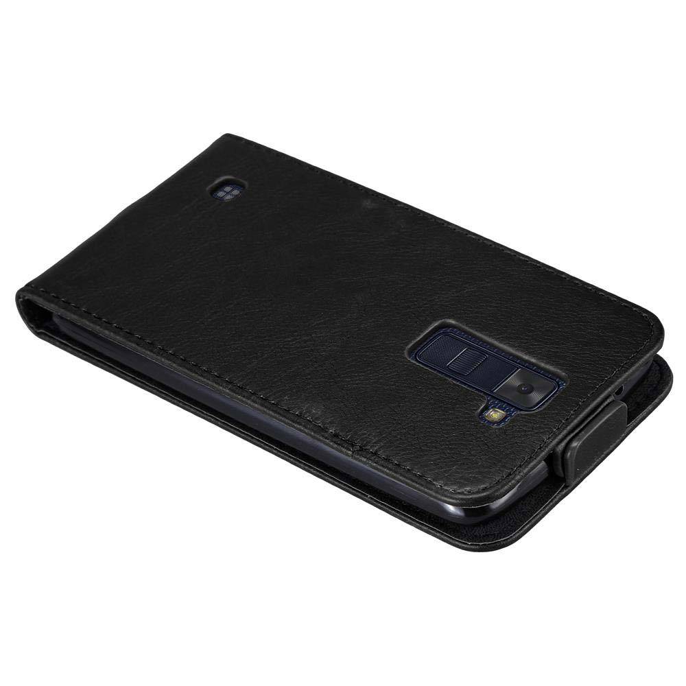 Cadorabo Hülle für LG K8 2016 Schutz Hülle in Schwarz Flip Etui Handyhülle Case Cover