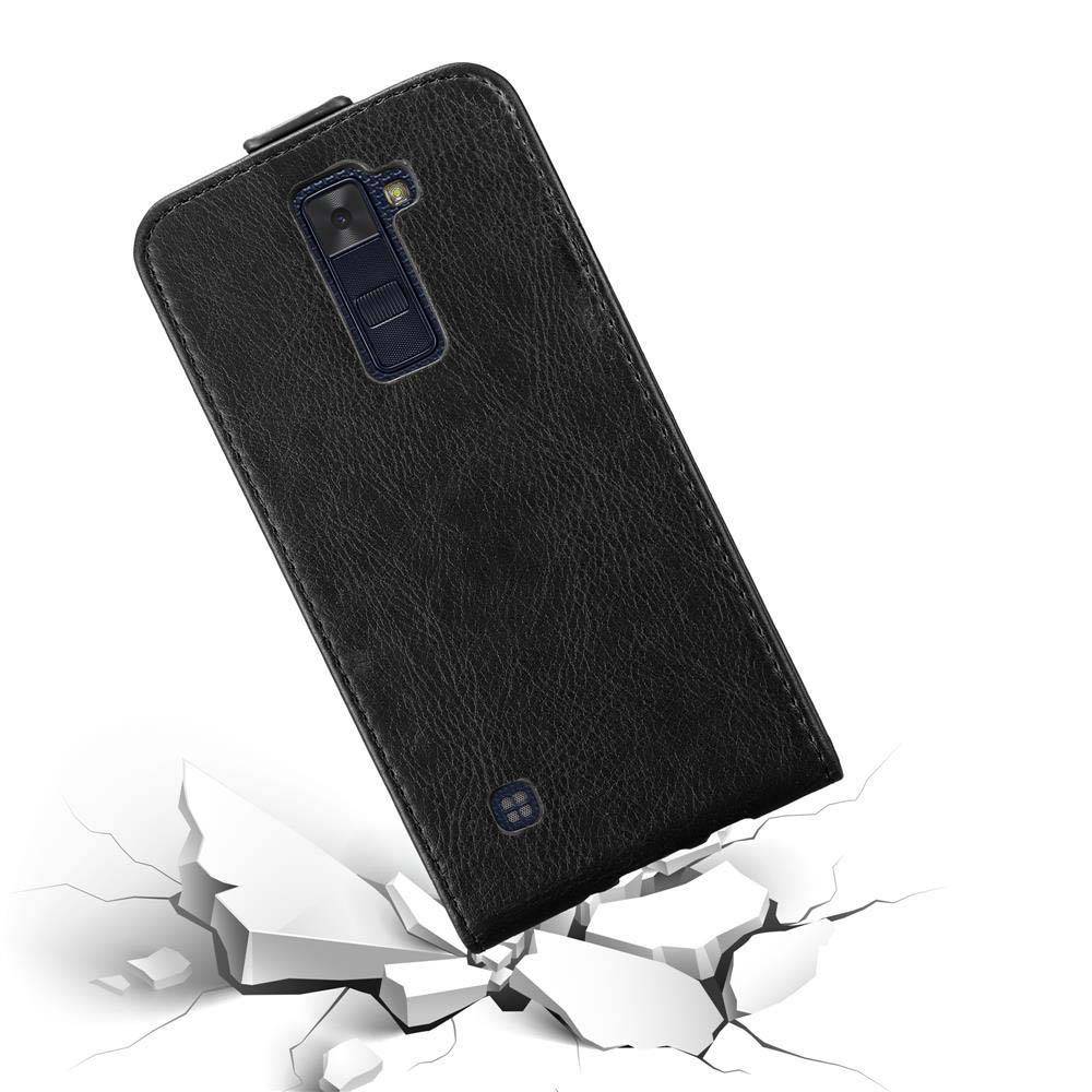 Cadorabo Hülle für LG K8 2016 Schutz Hülle in Schwarz Flip Etui Handyhülle Case Cover
